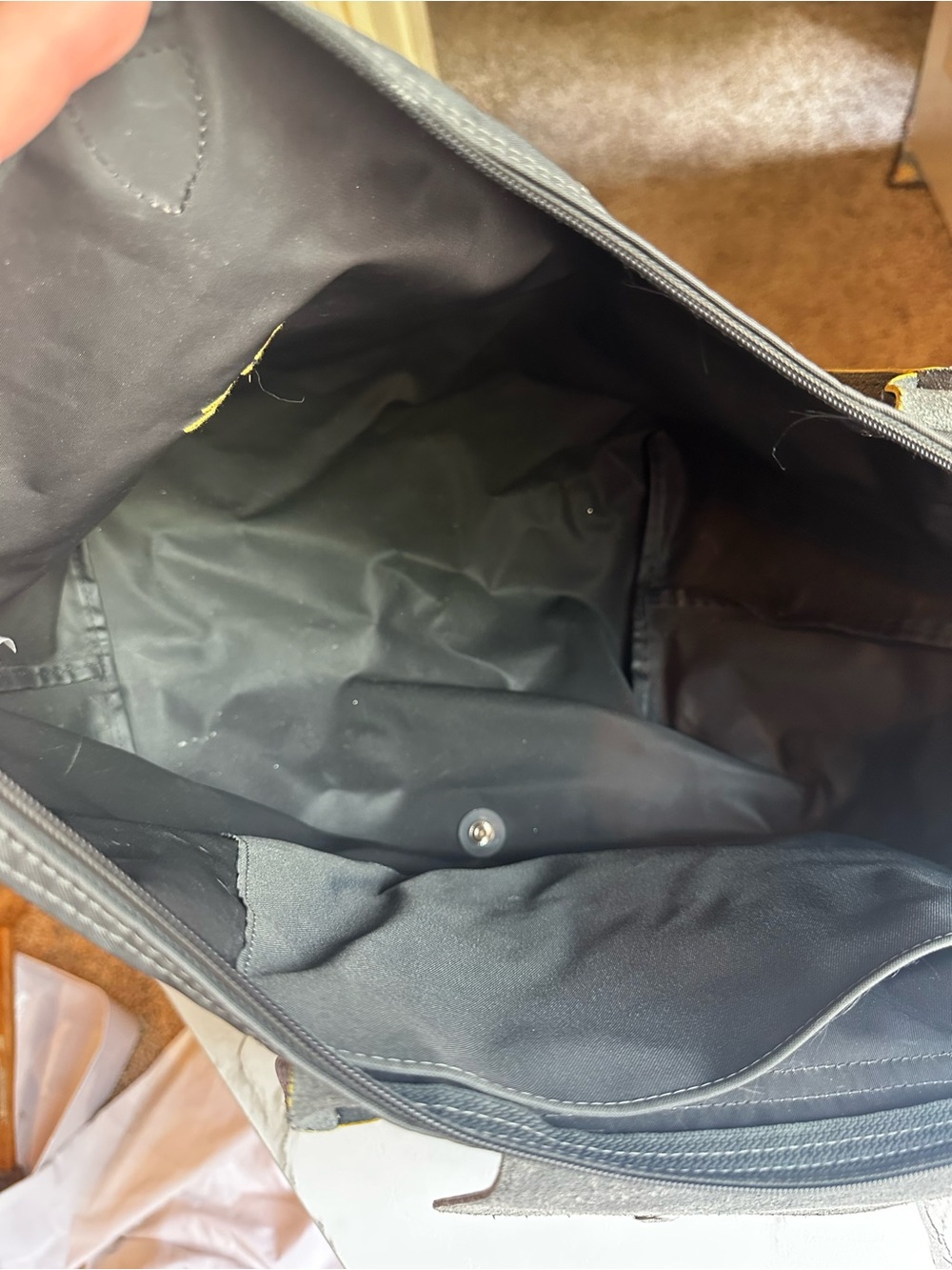 Longchamp Medium Tote Blue with Gold Pony Logo - Picture 14 of 16